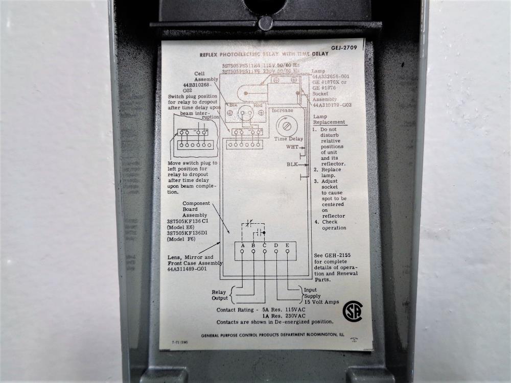 General Electric Photo Electric Scanner 3S7505PS511E6